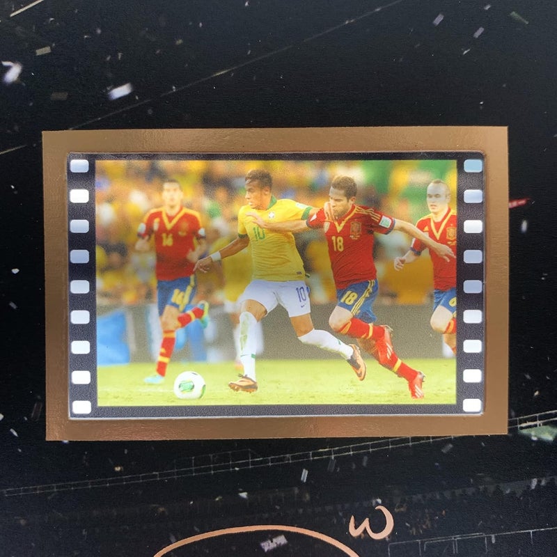 ORIMAMI Gifts for Soccer Player Neymar Jr. Fans - Sport Star Picture Desktop Framed Photo 8x6 Inches with Signed and 1x35mm Film Mini Cell Display - Image 4
